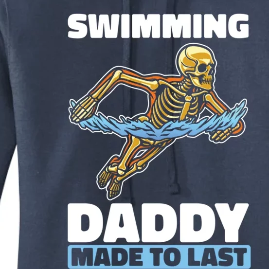 Swimming Skeleton Swim Pool Swimmer Fathers Day Dad Gift Women's Pullover Hoodie