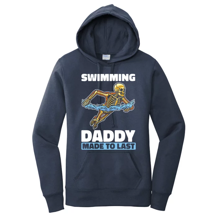 Swimming Skeleton Swim Pool Swimmer Fathers Day Dad Gift Women's Pullover Hoodie