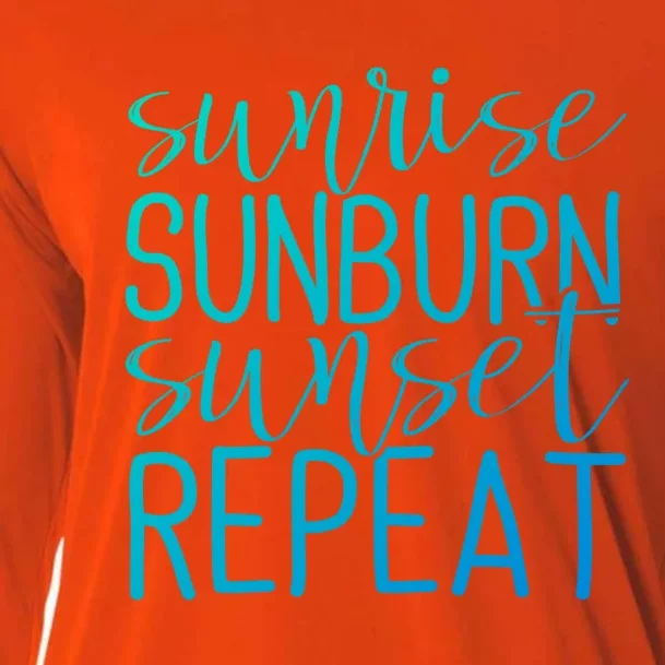 Sunrise Sunburn Sunset Repeat Tank Funny Summer Casual Gift Cooling Performance Long Sleeve Crew