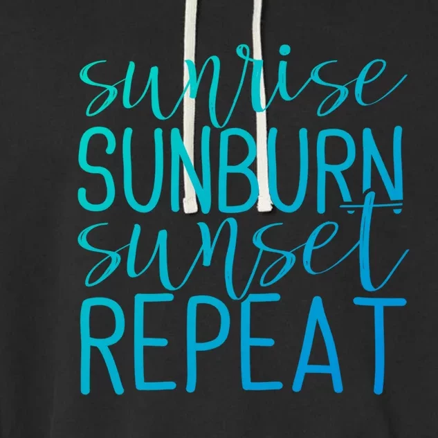 Sunrise Sunburn Sunset Repeat Tank Funny Summer Casual Gift Garment-Dyed Fleece Hoodie