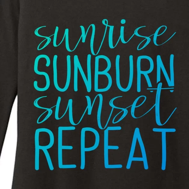 Sunrise Sunburn Sunset Repeat Tank Funny Summer Casual Gift Womens CVC Long Sleeve Shirt