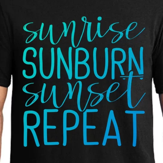 Sunrise Sunburn Sunset Repeat Tank Funny Summer Casual Gift Pajama Set