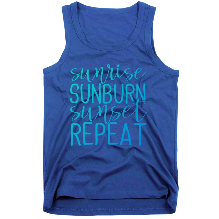 Sunrise Sunburn Sunset Repeat Tank Funny Summer Casual Gift Tank Top