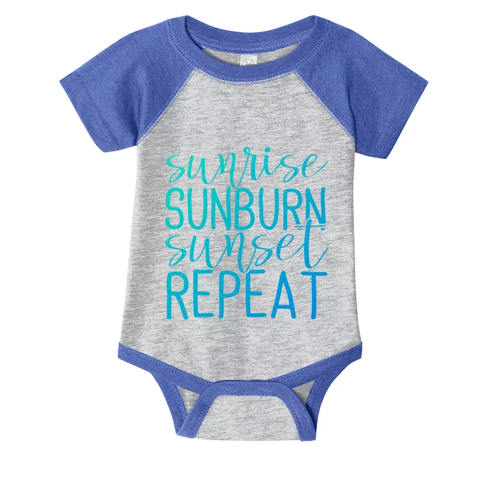 Sunrise Sunburn Sunset Repeat Tank Funny Summer Casual Gift Infant Baby Jersey Bodysuit