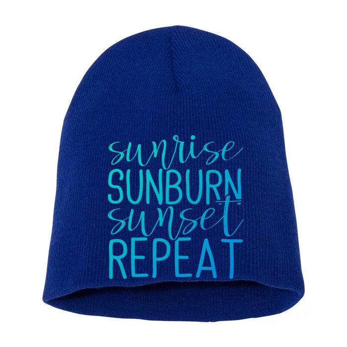 Sunrise Sunburn Sunset Repeat Tank Funny Summer Casual Gift Short Acrylic Beanie