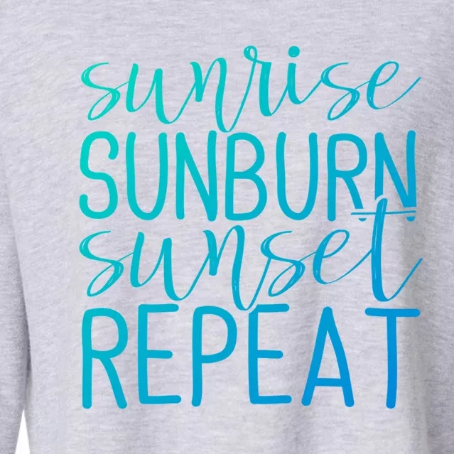 Sunrise Sunburn Sunset Repeat Tank Funny Summer Casual Gift Cropped Pullover Crew