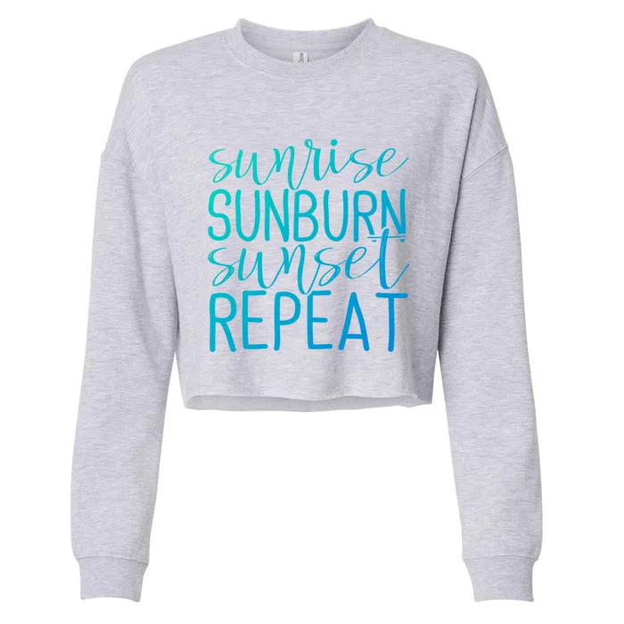 Sunrise Sunburn Sunset Repeat Tank Funny Summer Casual Gift Cropped Pullover Crew