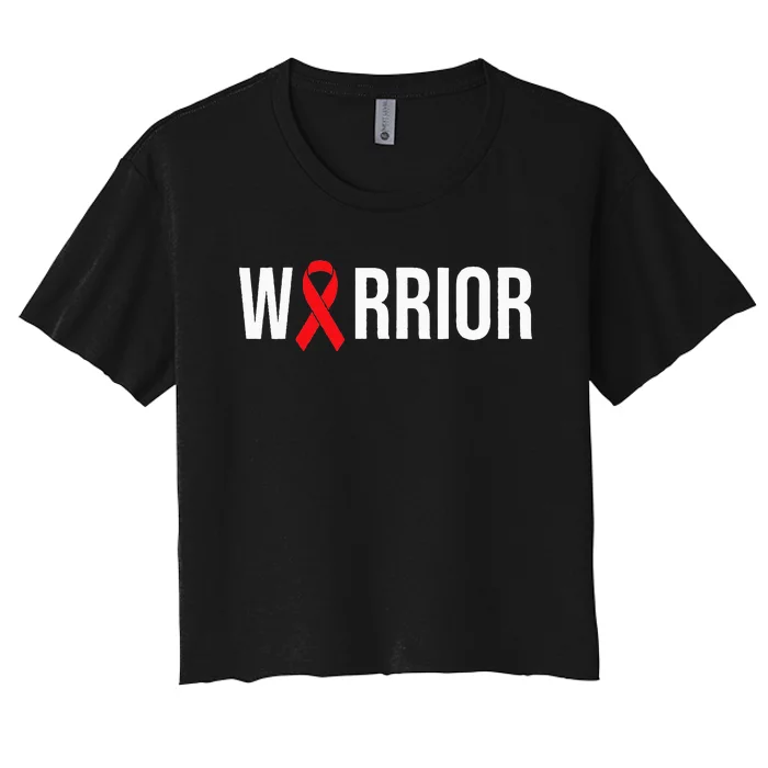 Stroke Survivor Stroke Awareness Red Ribbon Women's Crop Top Tee