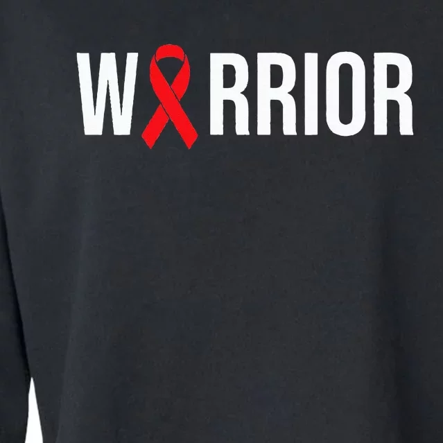 Stroke Survivor Stroke Awareness Red Ribbon Cropped Pullover Crew