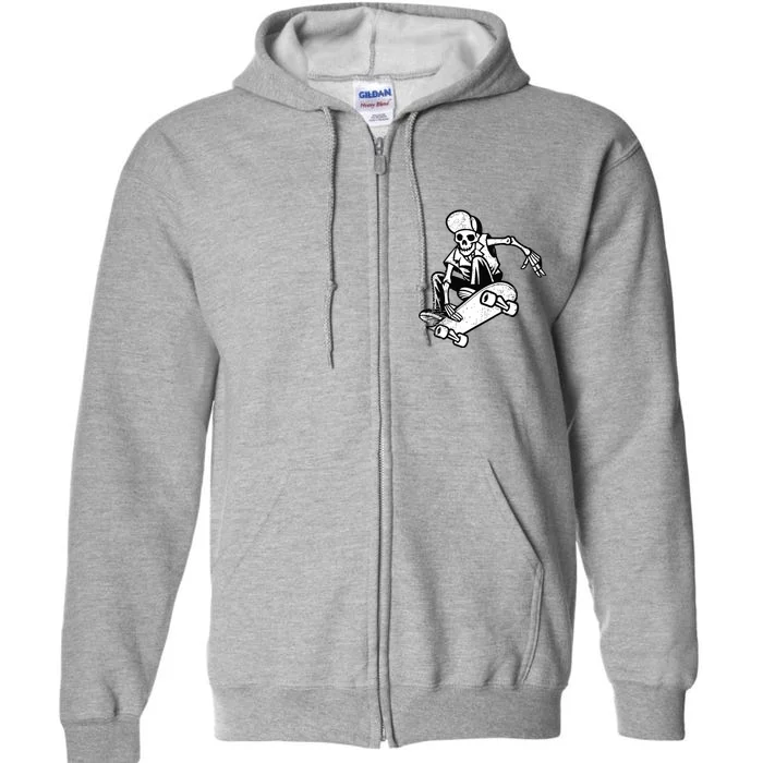 Skateboarding Skater Skate Board Skeleton Full Zip Hoodie