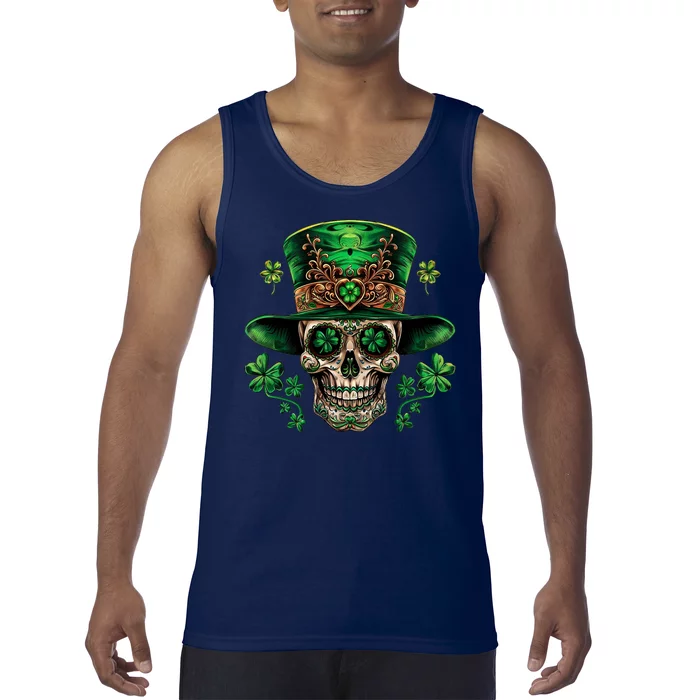 Sugar Skull St Patrick Day Of The Dead Tank Top