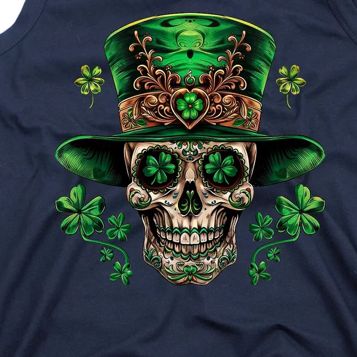 Sugar Skull St Patrick Day Of The Dead Tank Top