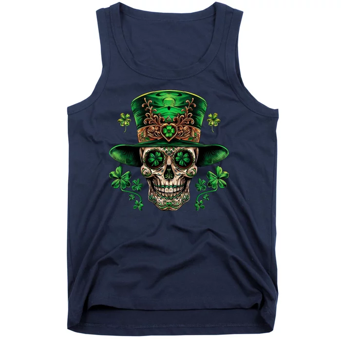 Sugar Skull St Patrick Day Of The Dead Tank Top