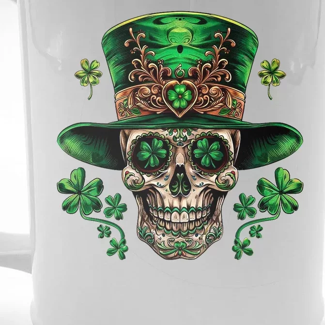 Sugar Skull St Patrick Day Of The Dead Front & Back Beer Stein