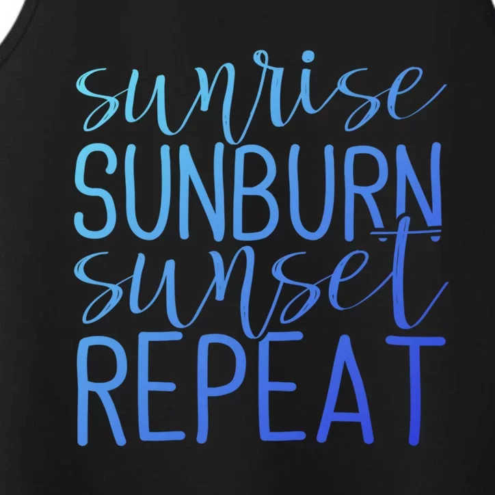 Sunrise Sunburn Sunset Repeat Tank Funny Summer Casual Gift Performance Tank