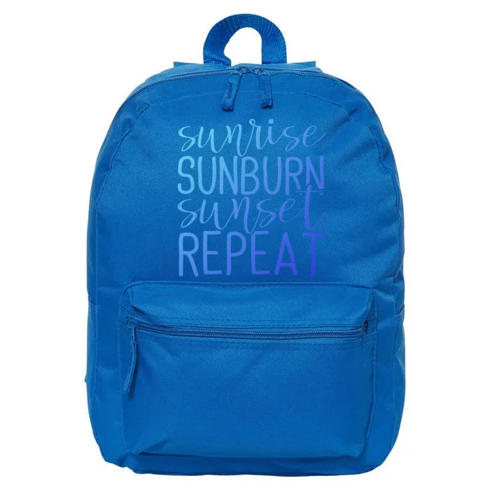 Sunrise Sunburn Sunset Repeat Tank Funny Summer Casual Gift 16 in Basic Backpack