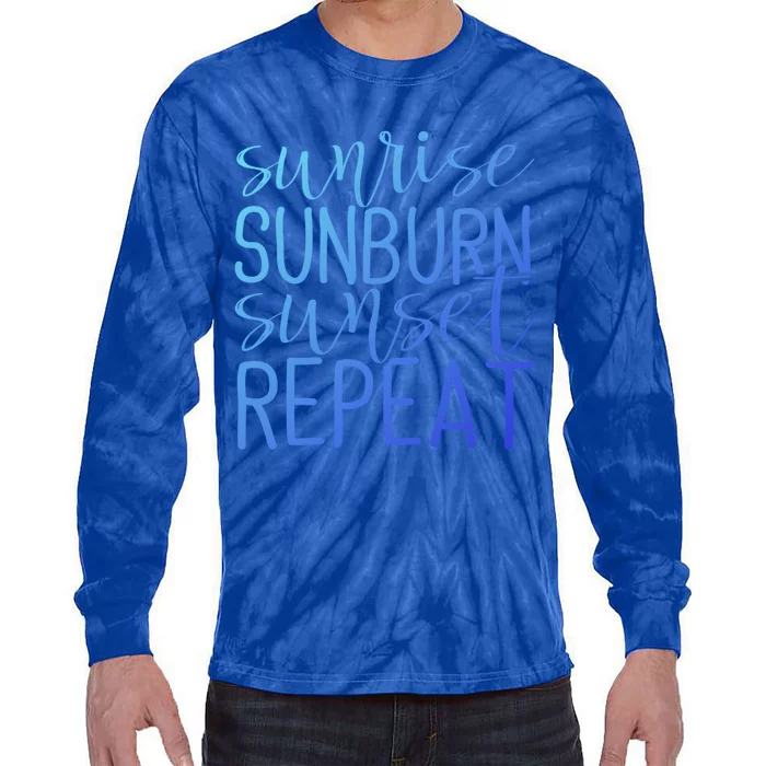 Sunrise Sunburn Sunset Repeat Tank Funny Summer Casual Gift Tie-Dye Long Sleeve Shirt