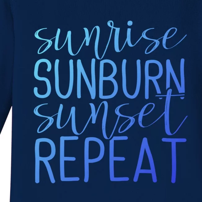 Sunrise Sunburn Sunset Repeat Tank Funny Summer Casual Gift Baby Long Sleeve Bodysuit