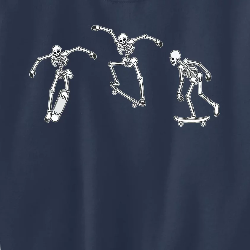 Skateboarding Skeletons Skeleton Skater Halloween Skate Kids Sweatshirt