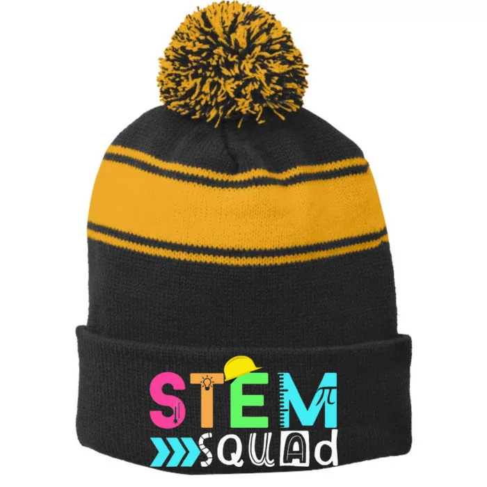 STEM Squad Science Technology for Math Teacher Stripe Pom Pom Beanie