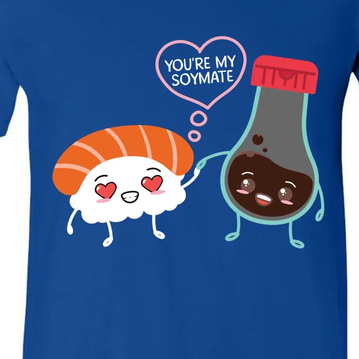 Soymate Soy Sauce Japanese Sushi Couples Chef Foodie Gift V-Neck T-Shirt