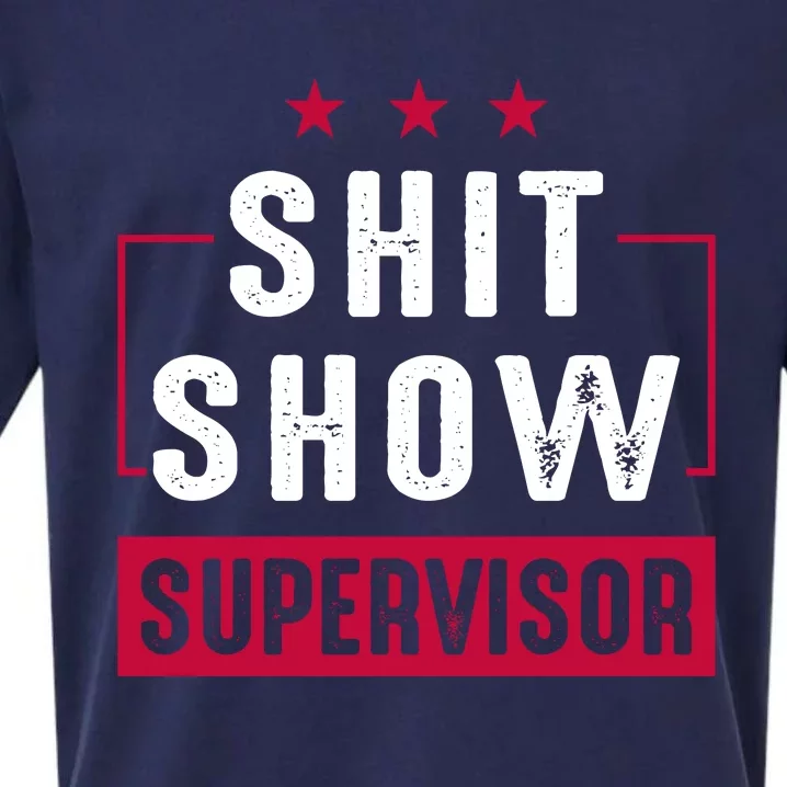 Shit Show Supervisor Funny Mom Boss Manager Teacher Gift Sueded Cloud Jersey T-Shirt