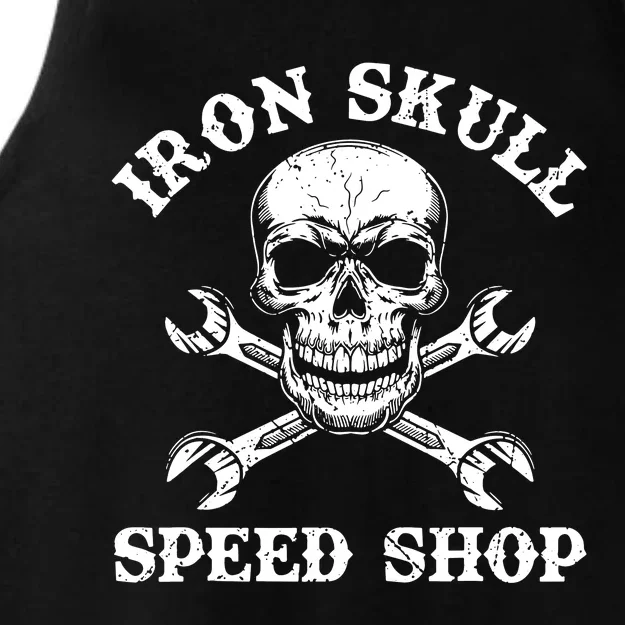 Skull Speed Shop Distressed Skull Crossed Wrenches Ladies Tri-Blend Wicking Tank