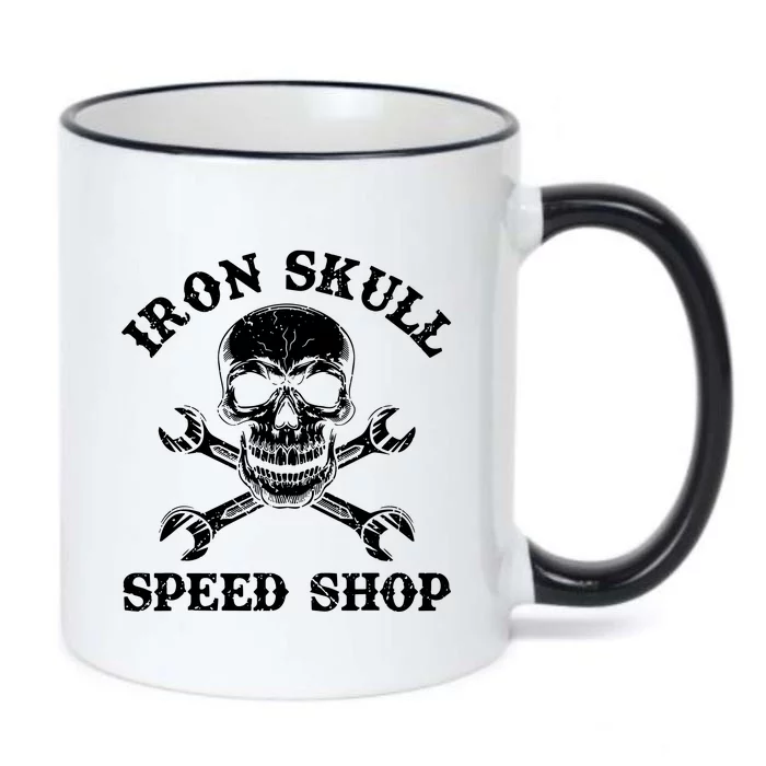 Skull Speed Shop Distressed Skull Crossed Wrenches Black Color Changing Mug