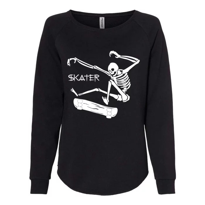 Skateboarding Skeleton Skater Gift Womens California Wash Sweatshirt