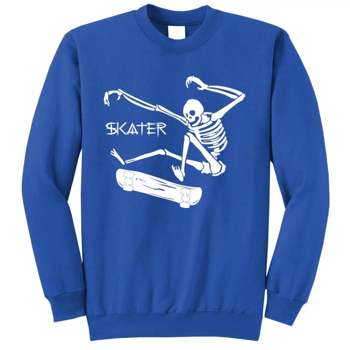 Skateboarding Skeleton Skater Gift Tall Sweatshirt