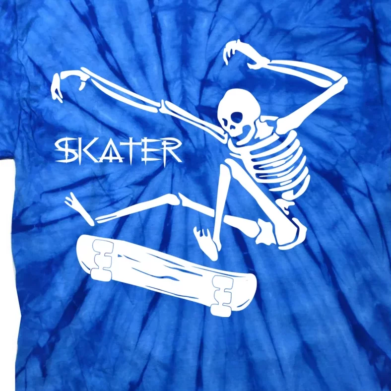 Skateboarding Skeleton Skater Gift Tie-Dye T-Shirt