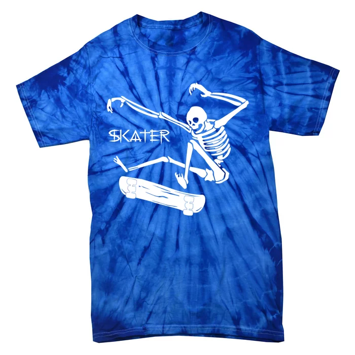 Skateboarding Skeleton Skater Gift Tie-Dye T-Shirt