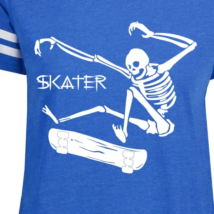 Skateboarding Skeleton Skater Gift Enza Ladies Jersey Football T-Shirt