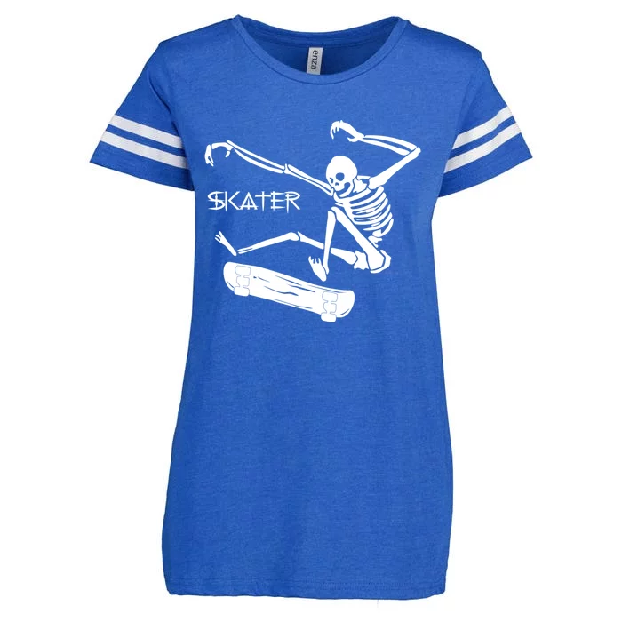 Skateboarding Skeleton Skater Gift Enza Ladies Jersey Football T-Shirt