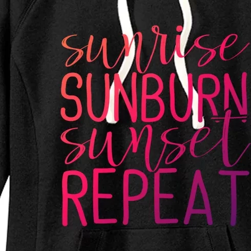 Sunrise Sunburn Sunset Repeat Tank Funny Summer Casual Gift Women's Fleece Hoodie