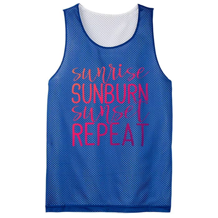 Sunrise Sunburn Sunset Repeat Tank Funny Summer Casual Gift Mesh Reversible Basketball Jersey Tank