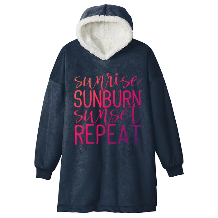 Sunrise Sunburn Sunset Repeat Tank Funny Summer Casual Gift Hooded Wearable Blanket