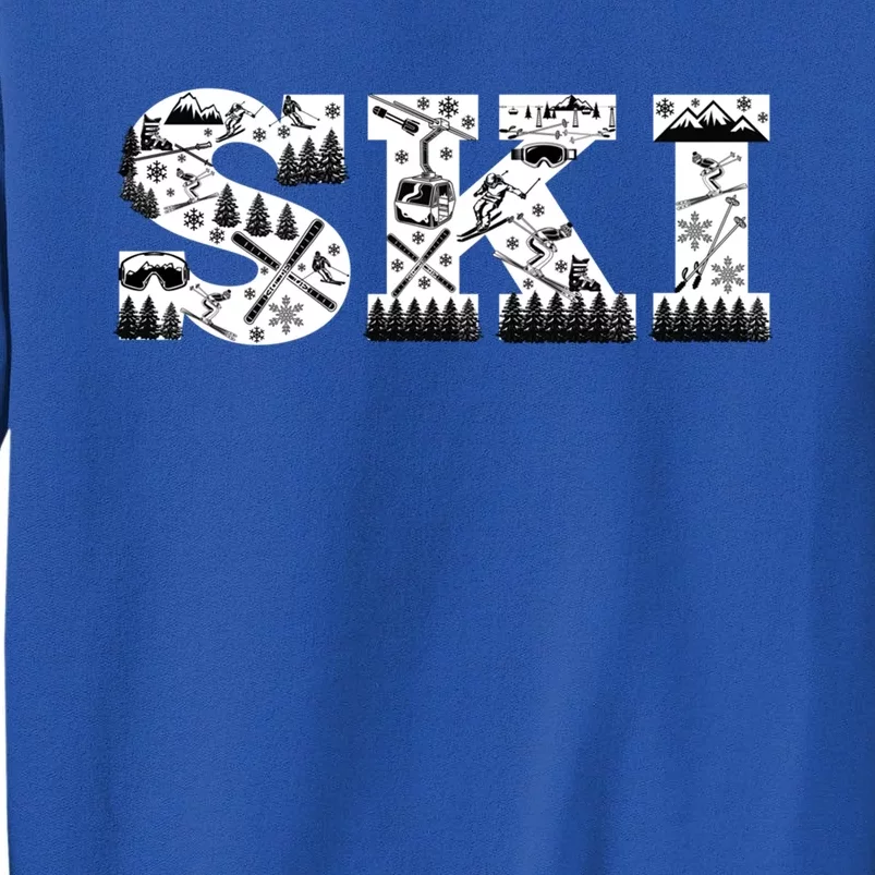 Ski Snowboard Skiing Snowboarding Lover Skier Gift Tee Gift Tall Sweatshirt