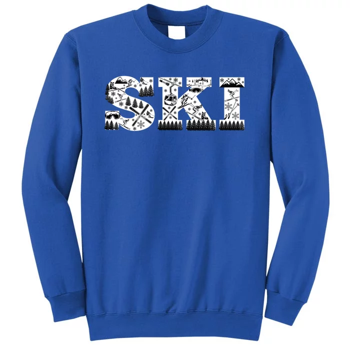 Ski Snowboard Skiing Snowboarding Lover Skier Gift Tee Gift Tall Sweatshirt