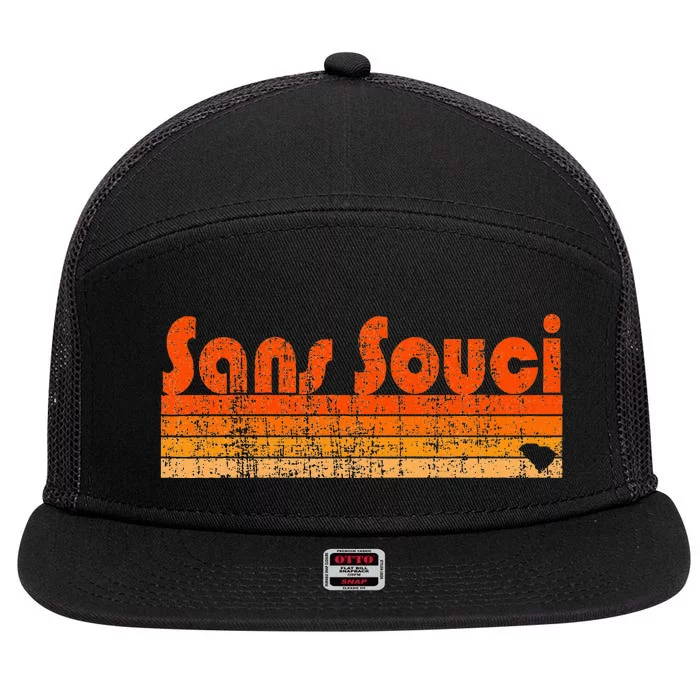 Sans Souci Sc Retro 80s Style 7 Panel Mesh Trucker Snapback Hat