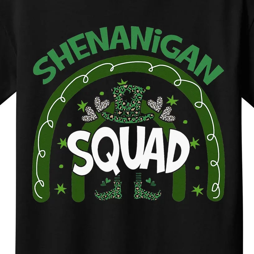 Shenanigans Squad St Patricks Day Gnomes Rainbow Kids T-Shirt