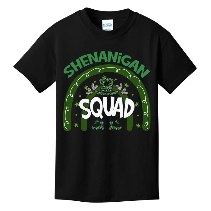 Shenanigans Squad St Patricks Day Gnomes Rainbow Kids T-Shirt