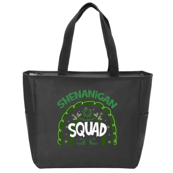 Shenanigans Squad St Patricks Day Gnomes Rainbow Zip Tote Bag