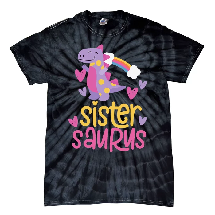 Sistersaurus Sister Saurus Dinosaur Tie-Dye T-Shirt