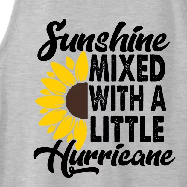 Sunflower She's Sunshine Mixed With A Little Hurricane Cute Gift Ladies Tri-Blend Wicking Tank