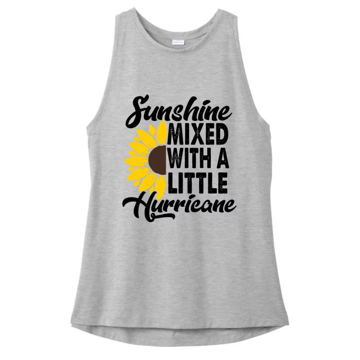 Sunflower She's Sunshine Mixed With A Little Hurricane Cute Gift Ladies Tri-Blend Wicking Tank