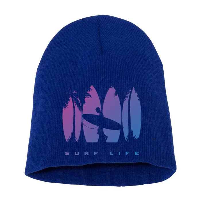 Surfing Surfer Surf Gift Short Acrylic Beanie