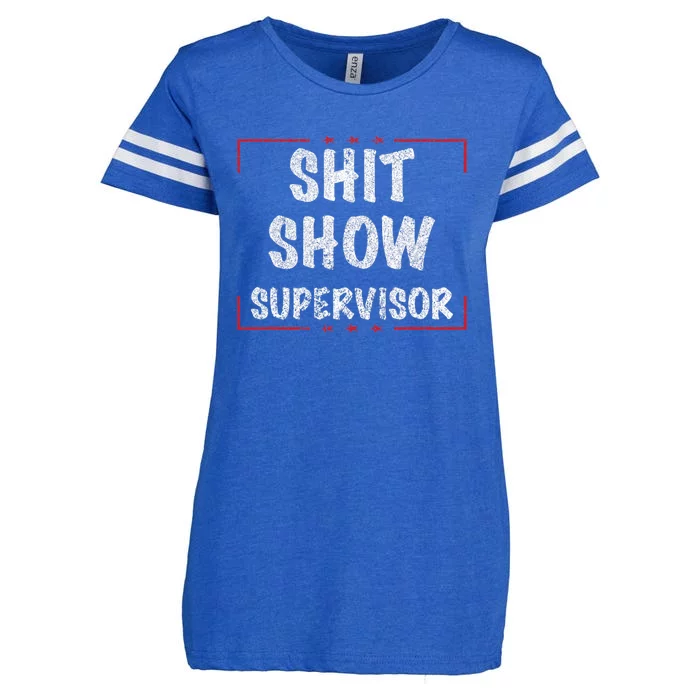 Shit Show Supervisor, Funny Dad Mom Boss Teacher Present Enza Ladies Jersey Football T-Shirt