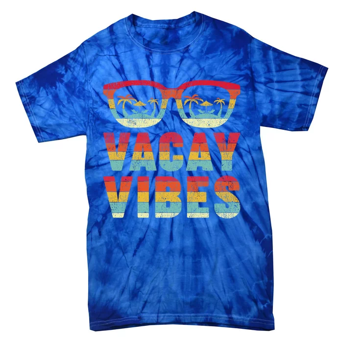 Sunset Sunglasses Summer Vacay Vibes Relax Vacation Beach Gift Tie-Dye T-Shirt