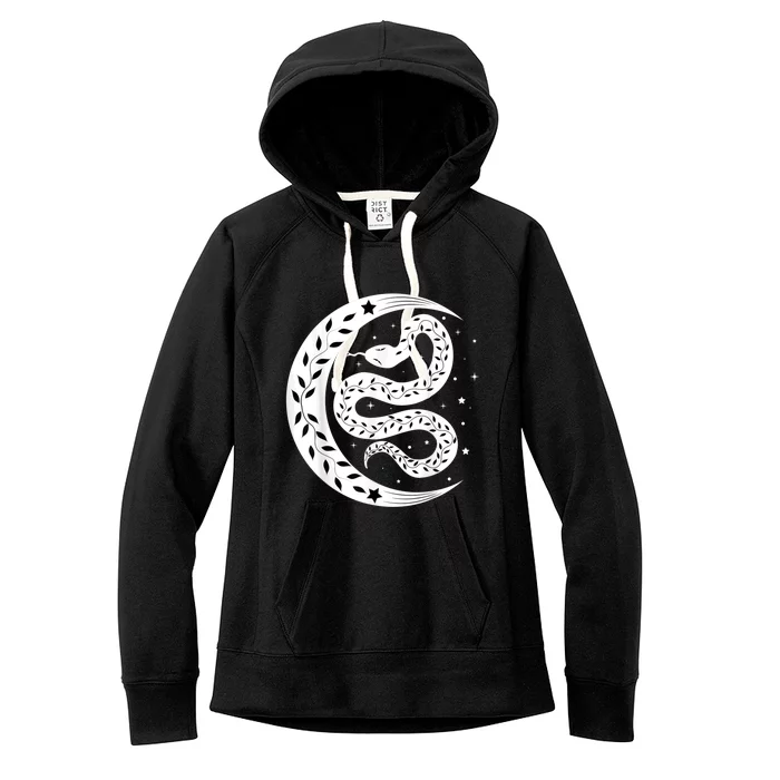 Snake Stars Sky Half Moon Herpetologist Reptile Lover Women's Fleece Hoodie